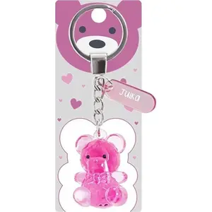 Keychain bear with name Lovrin — personalized plush keyring 'Julka'