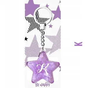 Keychain ornament Lovrin Brelok Gwiazdka K — Lovrin metal star key ring