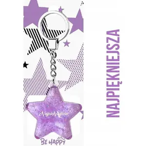 Keychain star pendant Edibazzar Najpiękniejsza — decorative key ring charm