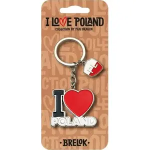 Брелок Pan Dragon модель ILP-BRE-B-PL-08 — металлический эмалированный «I love Poland» сувенир