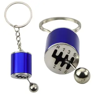 Keychain Metal Gearbox with Movable Shift Lever, LEANToys 26207, Blue