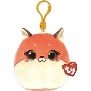 Plush keychain TY Squish-a-Boos Roxie pink fox 8.5 cm 39560