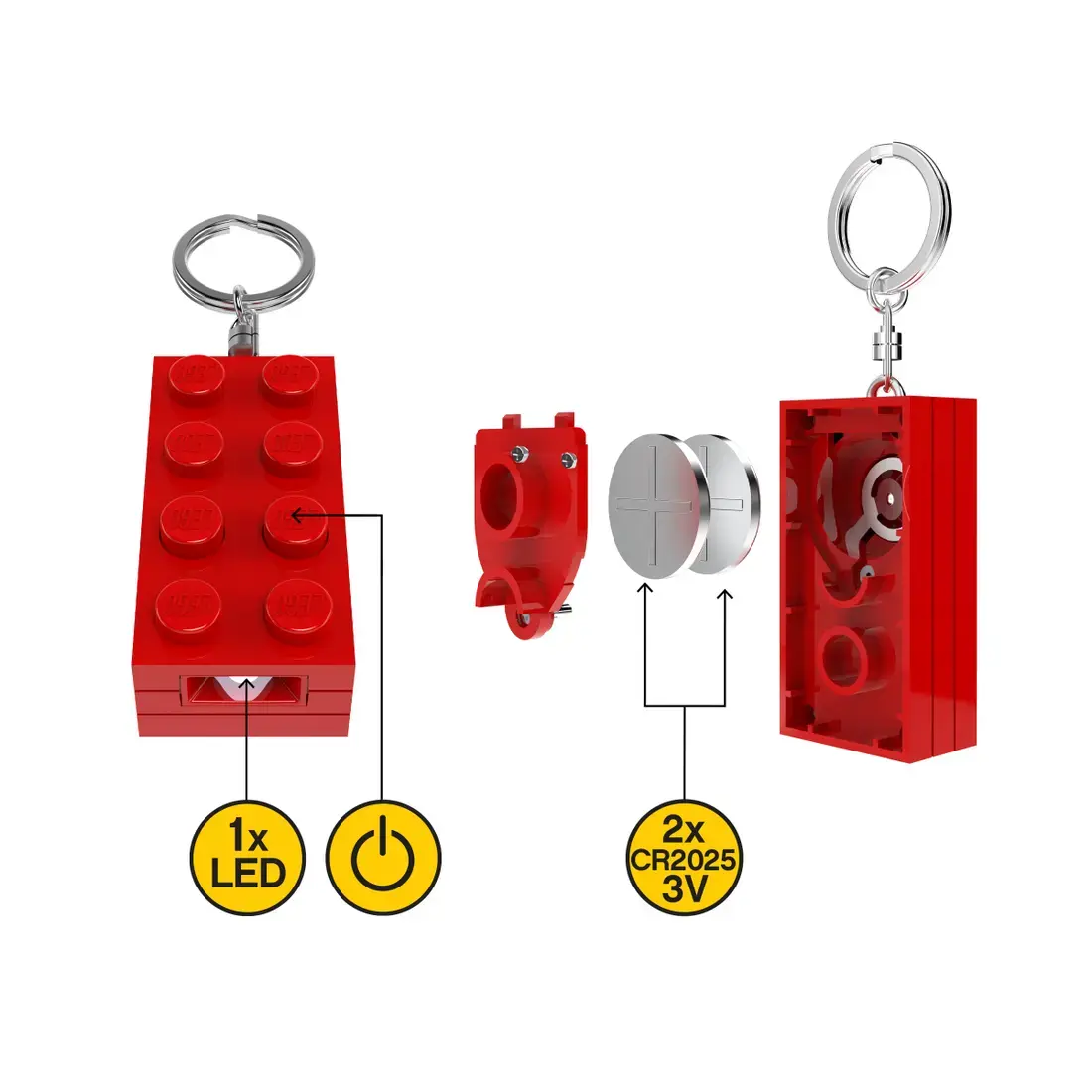 LEGO Minifigures брелок‑светильник 2x4 Brick красный Photo 2