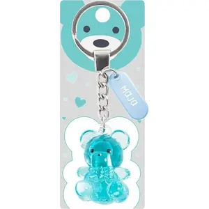 Keychain bear with name Lovrin — personalized plush bear key ring 'Maja'