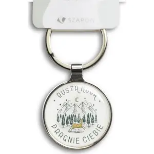 Keychain Szaron metal keyring silver - 'Dusza moja' charm by Szaron