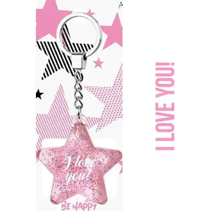 Keychain star HarperCollins 'I love you!' pendant, decorative charm