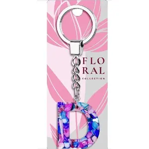 Keychain letter D, MCD — metal/plastic initial charm for keys or bags