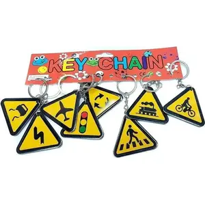 Plastic keychain set Adar — road sign design, 12 pcs Photo 1