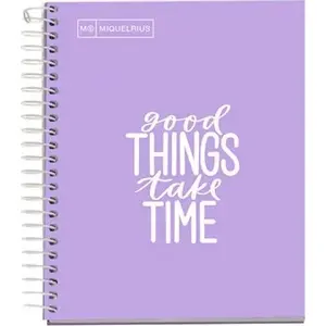 Spiral notebook MIQUELRIUS NB-1 Messages A5, squared, 100 sheets, 90 g/m², lavender