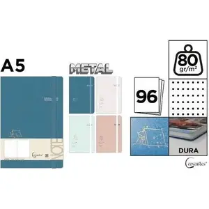 Notebook A5 w&k MIX — A5 format, ruled pages, portable notebook
