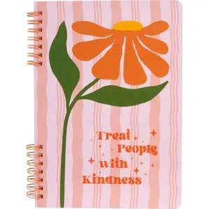 Spiral Notebook A5 80 sheets Happy Color Bloom boho — ruled notes pad