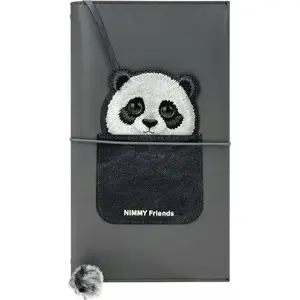 Notebook and Pen Set Pupa Nimmy 2in1 — black notebook with black pen, Big Eyed Pet 2.0 Panda