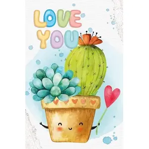 Decorative Notebook Fresh 105×165 mm 64 pages checked, TW cover, cactus design