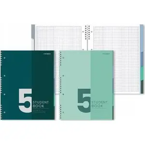 Notebook set TEKA A5, 100 sheets, squared, pack of 5 (model 602985)
