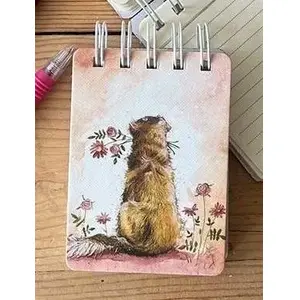 Notebook Incood Kołonotes A7 SSN38 — A7 size spiral notebook with Golden Retriever and floral design