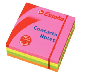 Esselte 83065 Square Self-Adhesive Removable Labels Green, Orange, Pink, Yellow 320 Pieces 75x75 mm