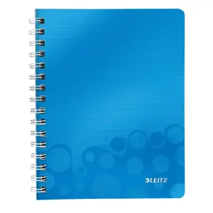 Burtnīca A5 rūtiņu, ar spirāli un PP vāku, ESSELTE Leitz WOW, 80 lapas, 80 g/m², zils