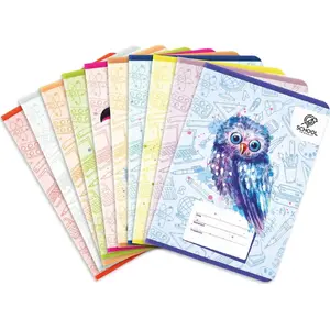 Notebook A5 Elanders Zeszyt 64 pages grid Puffy Birds — pack of 10