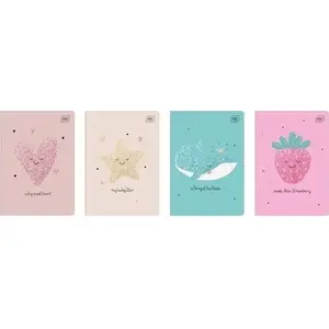 Notebook A5 32-sheet squared INTERDRUK Glitter cover pack of 10