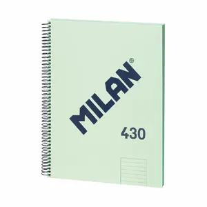 Writing notebook Milan 57142E80GR A4 80 sheets 95 g/m² lined hardcover green