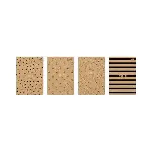 Notebook A5 INTERDRUK Zeszyt 32 sheets, grid, 70 g/m², Kraft cover — pack of 10