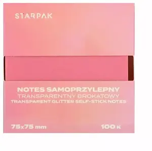 Sticky Notes STARPAK NOTES SPRZYL 75×75 mm transparent, pack 12 pads (360 sheets)