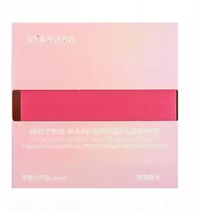 Sticky Notes STARPAK NOTES SPRZYL 75×75 mm transparent, pack 12 pads (360 sheets)