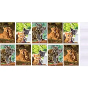 Notebook HERLITZ A5 32-page double-ruled lines Animals pack of 10