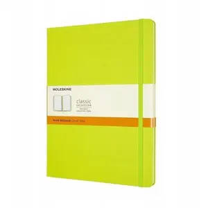 Notebook Moleskine Classic XL 19x25 cm, ruled, hard cover, 192 pages, lemon green