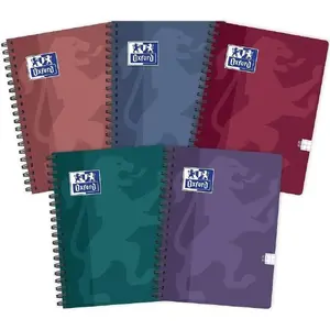 Ring-bound exercise book Oxford B5 100 pages squared Touch Trend pack of 5