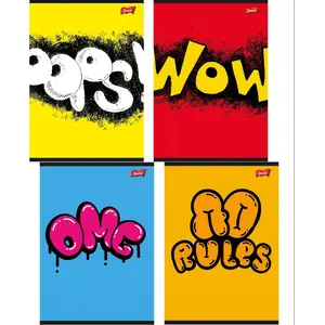 Blociņš A5 MAJEWSKI STREET ART laminēta vāks, 60 lapas, līnijas, vietējs laka, mix — 1 gab.
