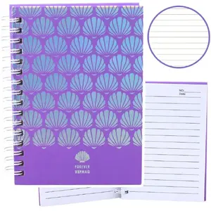 Notebook Lean A6 lined holographic shell pattern purple 80 sheets