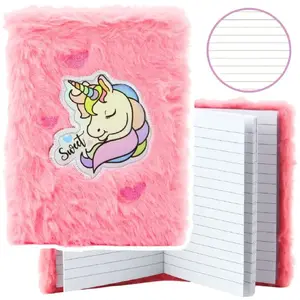 Notebook Lean A6 holographic pink unicorn, lined, 80 sheets
