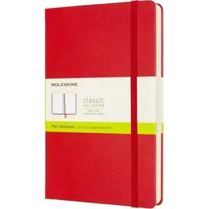 Notebook Moleskine Classic L (13 x 21 cm) hard cover, plain pages, 400 pages, scarlet red
