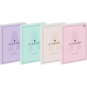 Notebook INTERDRUK Brulion B5 128 pages squared Academy Pastel pack of 5