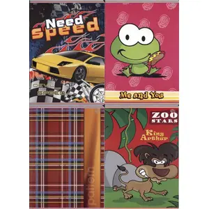 Notebook A5 INTERDRUK SZE32KF — 32 pages, squared ruling, assorted covers