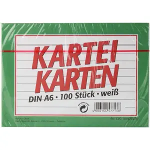 Index Cards HERLITZ LANDRE A6, 100 ruled white sheets