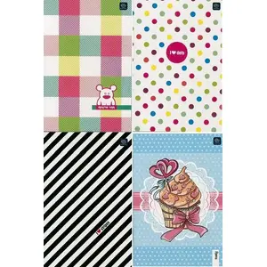 Notebook INTERDRUK A6 16-page ruled for vocabulary practice, pack of 10