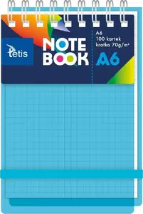 Bloknots A6 TEKA 100 lpp rūtiņās ar PP vāku, zils, modelis 566468