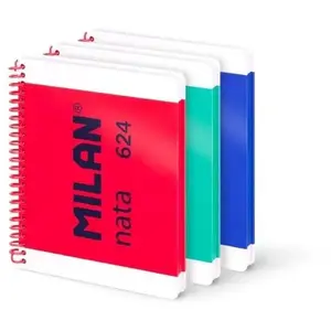 Spiral Notebook A5 Milan EDUKAMP 80 pages ruled, set of 3, mixed covers