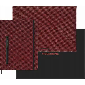 Collector set Moleskine Shine: folder, Kaweco fountain pen, undated planner — metallic red