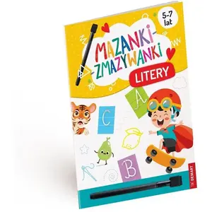 Educational activity book Demart Mazanki-zmazywanki. Kolorowe litery — practice workbook for letter tracing