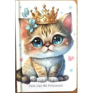 Notebook TEKA 140x95 mm 64 pages smooth paper — cat with crown design