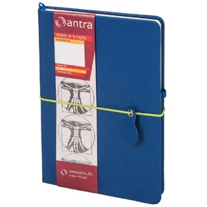 Блокнот Antra Notes A5 Kropki Renesans Granatowy — A5 в точку, темно-синяя обложка