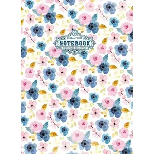 Notepad Fresh decorative notebook 64 pages squared grid blue floral