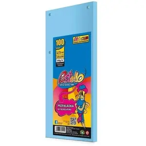 Divider sheet Alfa Pastello 1/3 A4 for ring binder 100 pcs blue