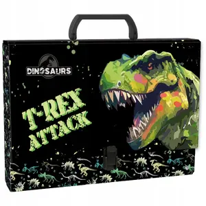 Document box with handle A4 Derform, model TTRDN20, 45 mm spine, dinosaur print