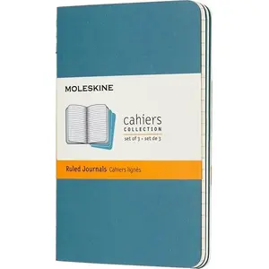 Notebook set Moleskine Cahier Journals 3-pack 9x14 cm ruled — blue