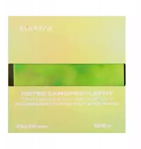 Sticky Notes STARPAK NOTES SPRZYL 75×75 mm transparent, pack 12 pads (360 sheets)
