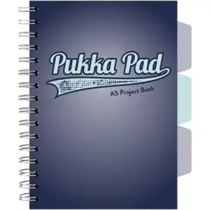 Pierakstu grāmata Pukka Project Book A5 100 lapas rūtiņa tumši zils (3 gab.)